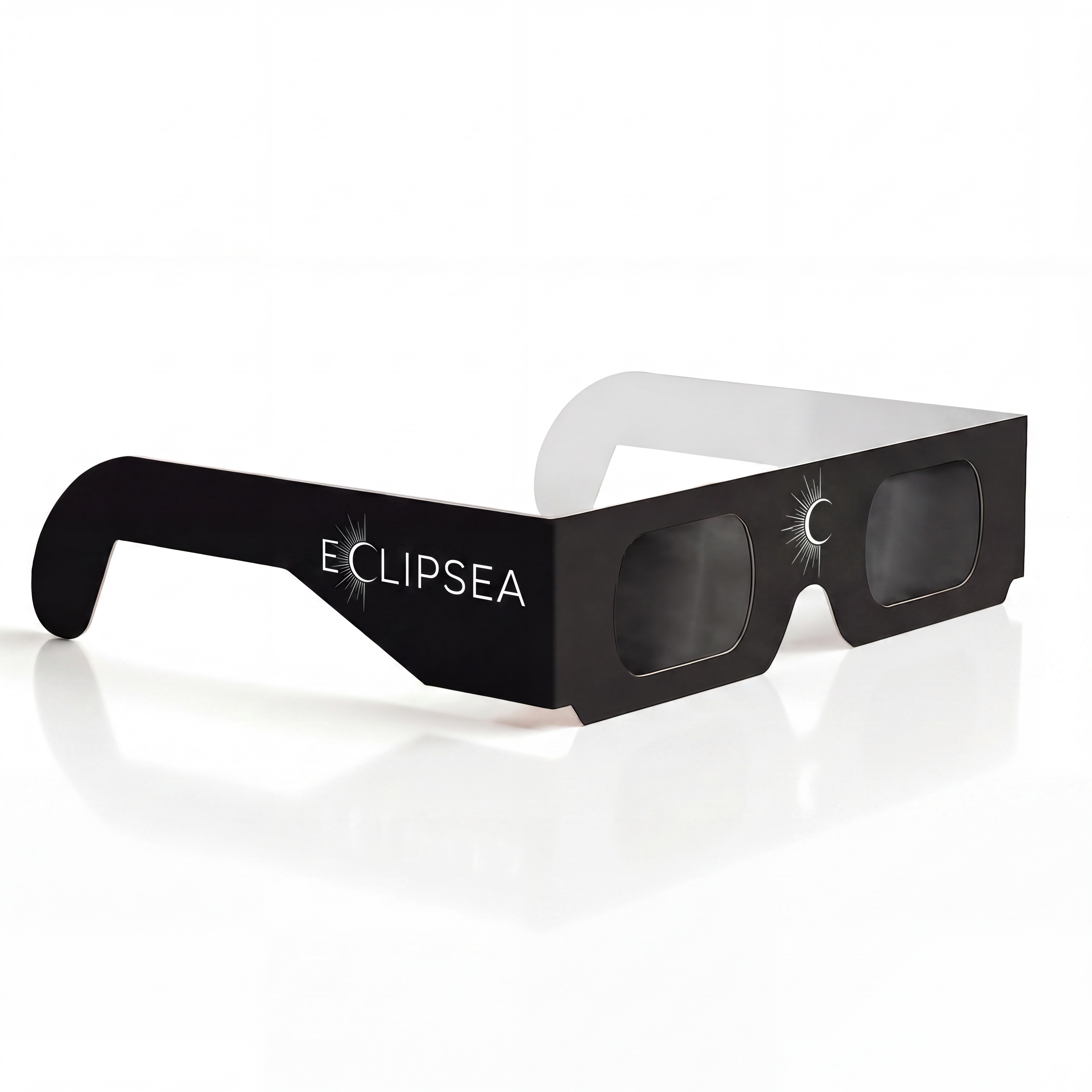 Mockup de gafas de eclipse personalizadas con marca corporativa