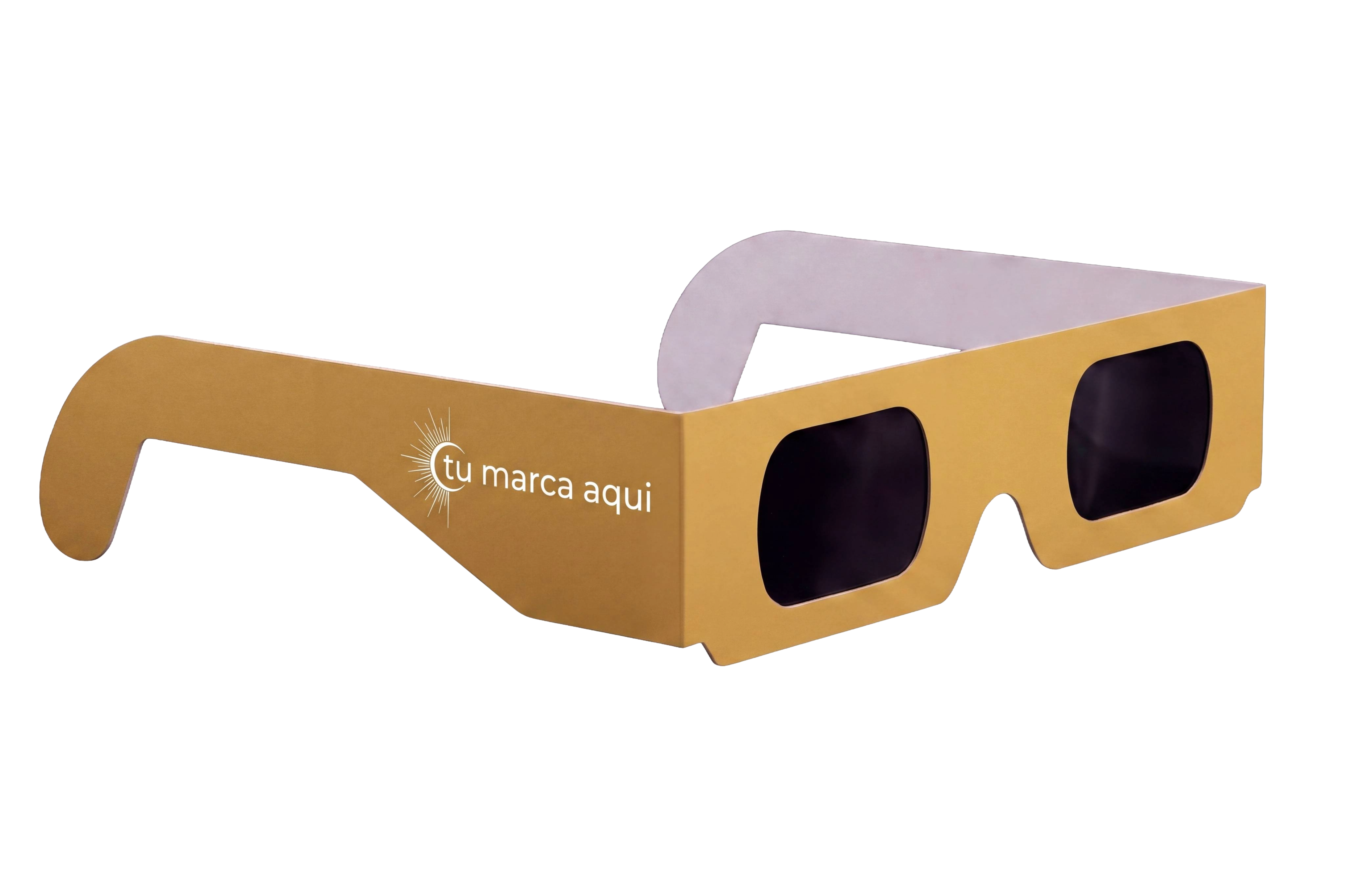 Mockup de gafas de eclipse personalizadas con marca corporativa